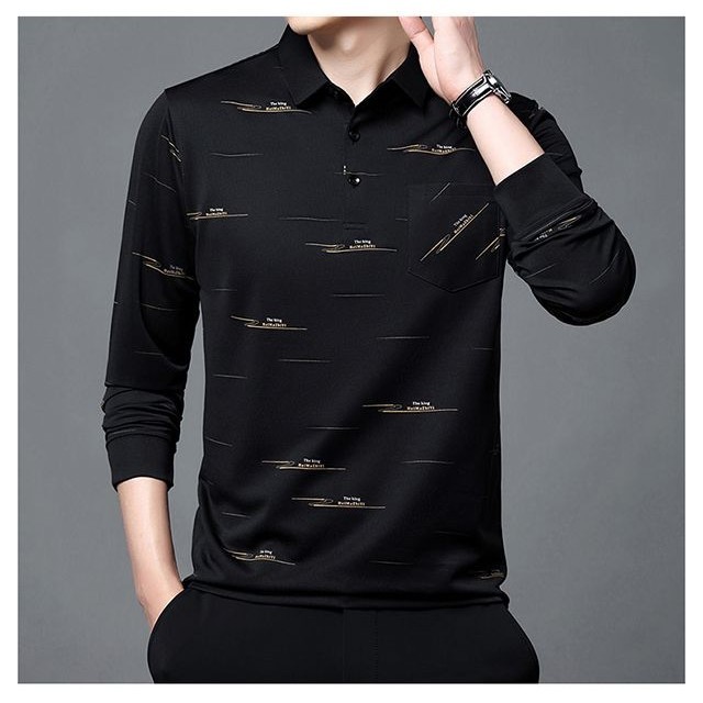Baju Polo Lengan Panjang Pria, Busana Pria Lengan Panjang Kerah Tipis