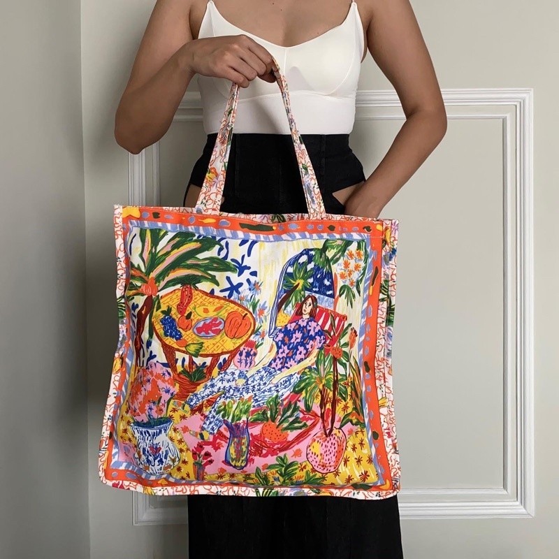 [BEST DEAL] beachpleaseid Le Art Korean Canvas Totebag Aesthetic Totebag Kanvas Aesthetic