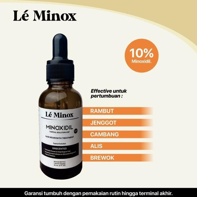 Berkualitas Minoxidil 10% Le Minox Obat Penumbuh Rambut Tanpa Gen - 30ml 