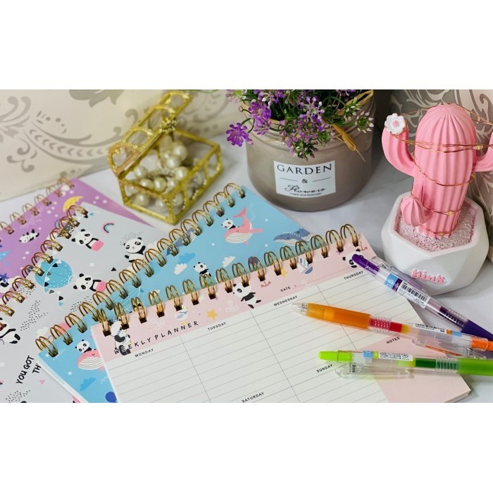 

Terbatas Ring Wekkly Planner Cute Panda Promo
