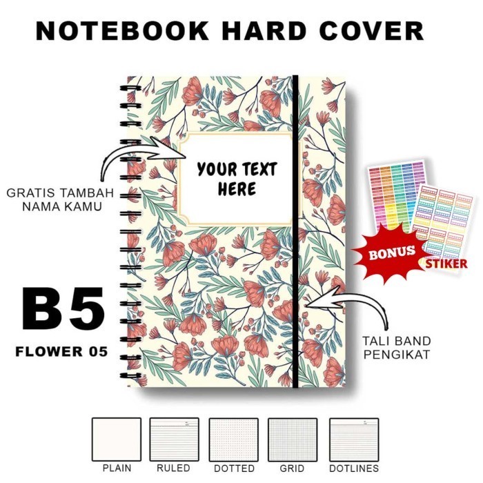 

Update Notebook Hardcover B5 Motif Flower 2/Journal/Buku Spiral/Agenda/Jurnal Murah