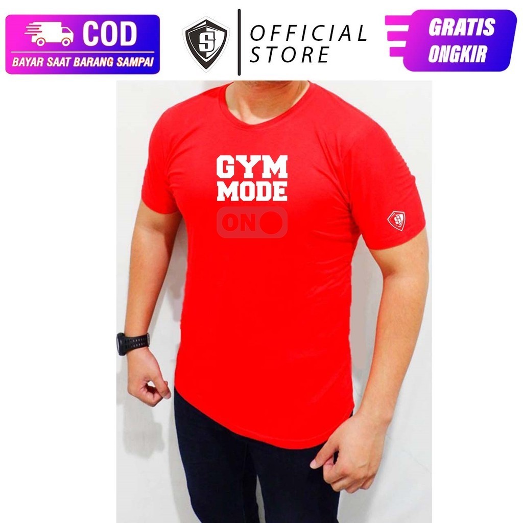Kaos Gym Fitnes Cowok Gym Mode On Spandex