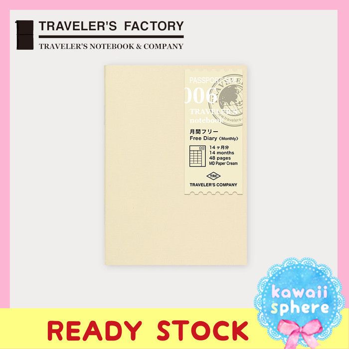 

Spesial Travelers Notebook Refill 006 | Monthly Free (Undated) | Passport Size Bergaransi