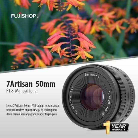 Lensa 7Artisan 50Mm Canon 7Artisans 50Mm F1.8 For Canon Eos-M Kamera Terlariss 