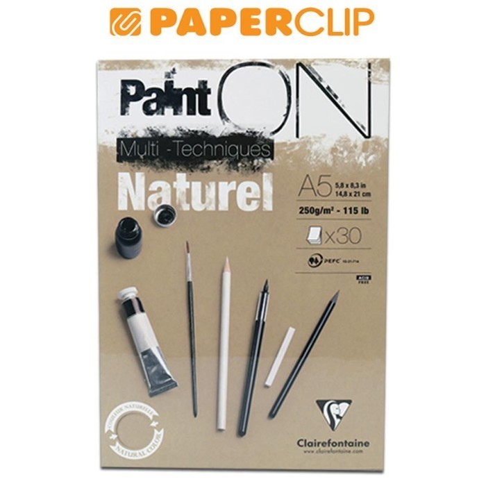 

Cantik Sketchbook A5 Clairefontaine Paint On Natural 96539C Bagus