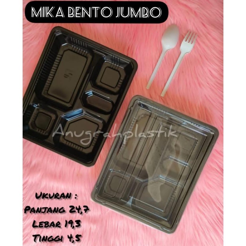 Kualitas terbaik] Mika Bento 5 Sekat BESAR / Bento Box 5 Sekat JUMBO (PER PACK)