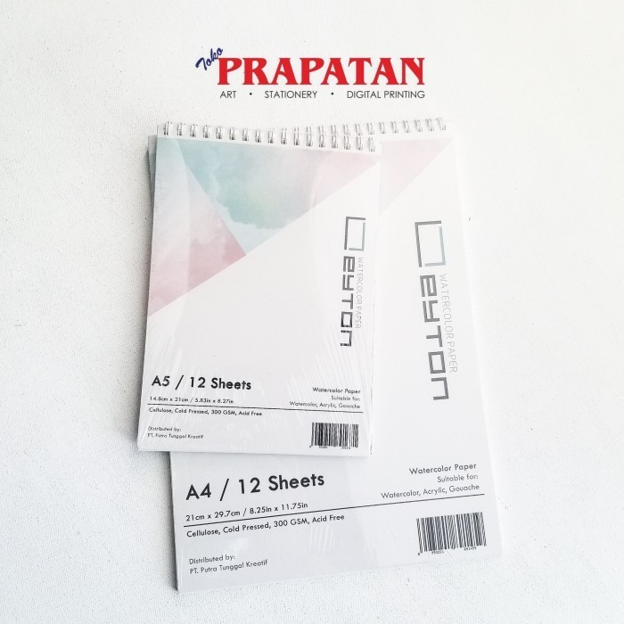 

Gaya Leyton Cellulose Spiral Watercolor Paper A5/A4 300Gsm Promo