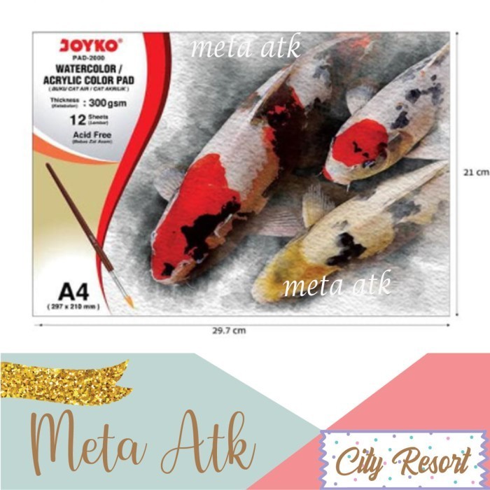 

Jual Watercolor Pad / Buku Cat Air Akrilik Joyko Pad-2000 A4 Bergaransi