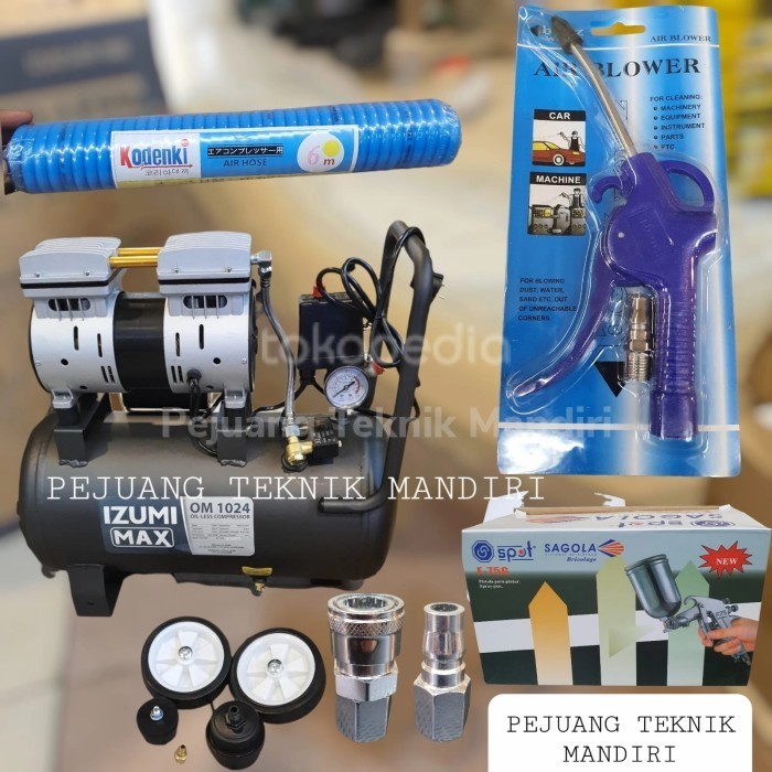 Terbaru Mesin Kompresor Angin Oilless Izumi Max Om 1024 1Hp / Izumi Om1024 24L Promo Terlaris
