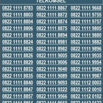 NOMER CANTIK SIMPATI TELKOMSEL 4G 5G SERI KWARTET 1111 BAG 2 SV01