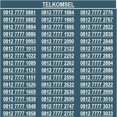 PERDANA NOMOR CANTIK TELKOMSEL SIMPATI 4G 5G  SERI KWARTET 7 SV01
