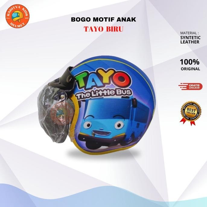 Promo - helm anak bogo tayo - helm anak thomas - helm anak - helm bogo - Tayo Biru 