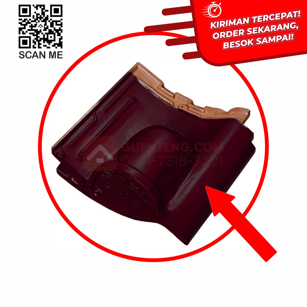 Genteng Ventilasi Kanmuri Milenio KM14 Warna Wine Red