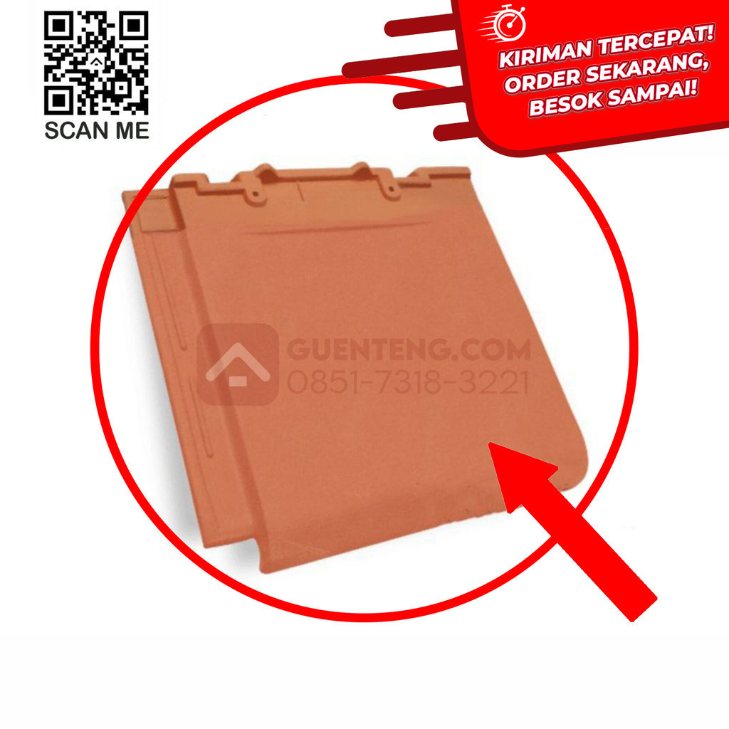 Genteng Keramik Kanmuri Full Flat Datar Warna Unglazed - Non Glazur Termurah