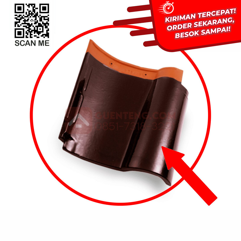Genteng Keramik Kanmuri Espanica Warna Wine Red Termurah