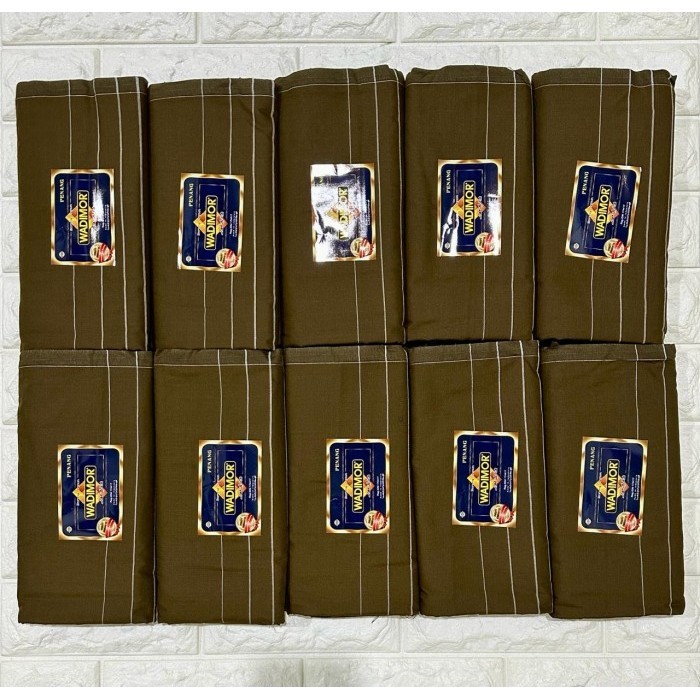 Grosir 10 Pcs Sarung Wadimor motif Polos Warna Tumpal Khusus Coklat