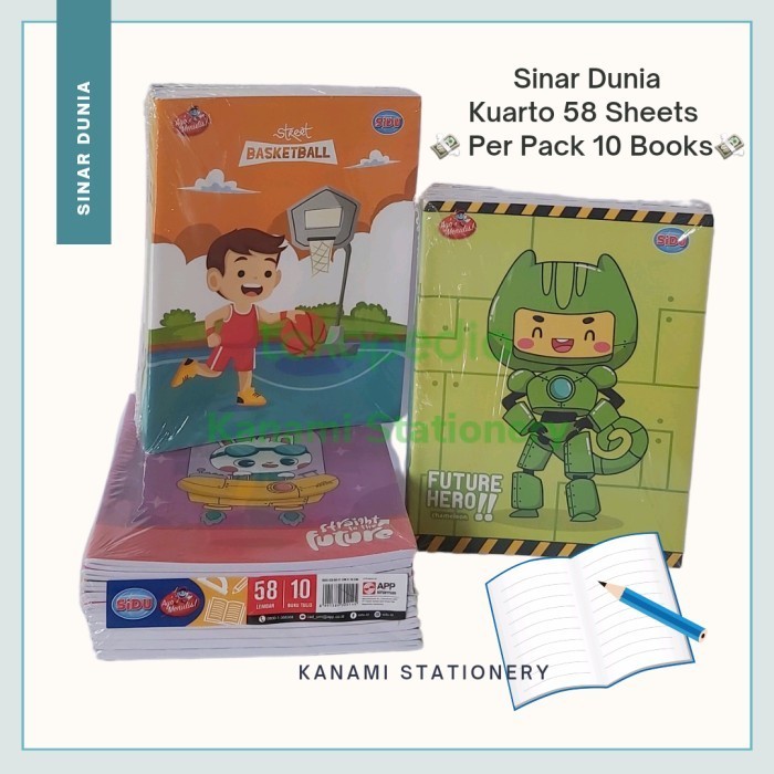 

Eklusif Buku Tulis Garis Kuarto 38,58 Sheets Box Board Cover Per Pack Sidu. Trendi