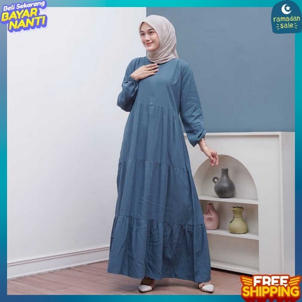 Gaun Rok Wedding Brokat Pakaian Lebaran Gamiss Idulfitri Pakean Wanita Muslim Baju Muslim Baju Musli