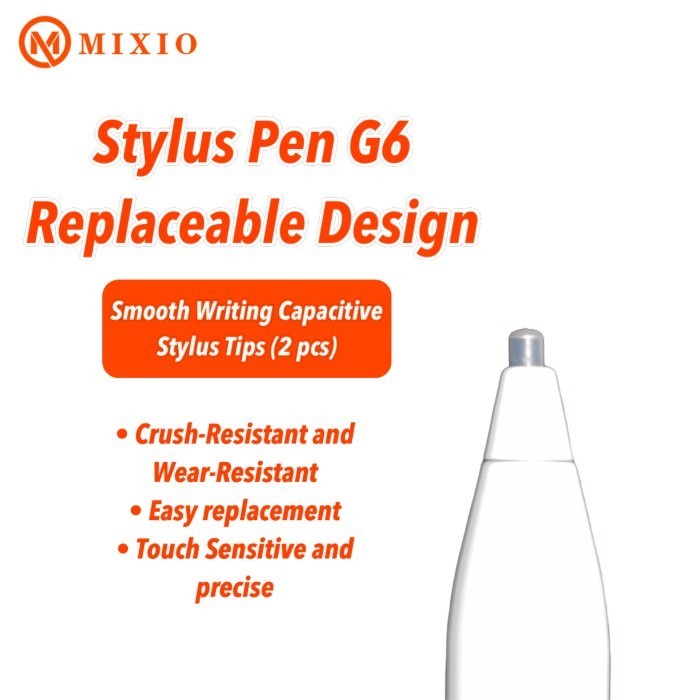 

MIXIO Replacement Nib Stylus Pen G6 - Stylus Tips Nib White 2pcs BRG BARU