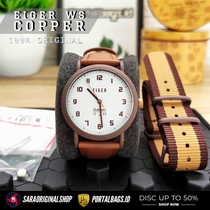 Eiger WS Copper Jam tangan Analog Wanita Original Free Strap & Battery