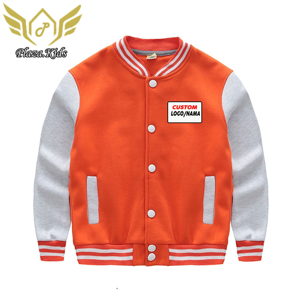 JAKET BOMBER VARSITY KUNING ANAK USIA 2-12 TAHUN JAKET BOMBER ANAK VARSITY.JAKET BOMBER
