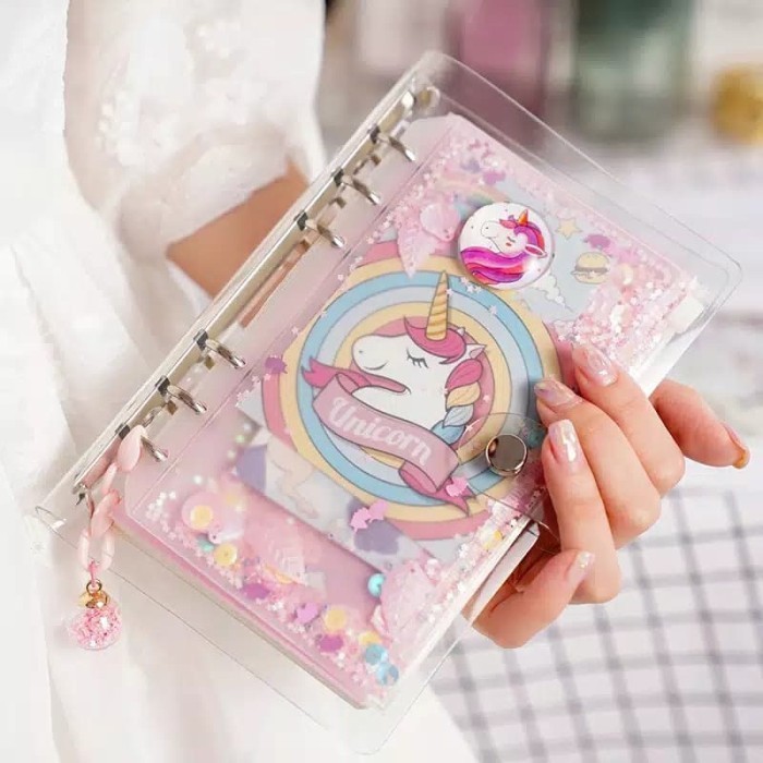 

Cantik Unicorn Sparkle Binder Diary Book With Pen Holder Promo