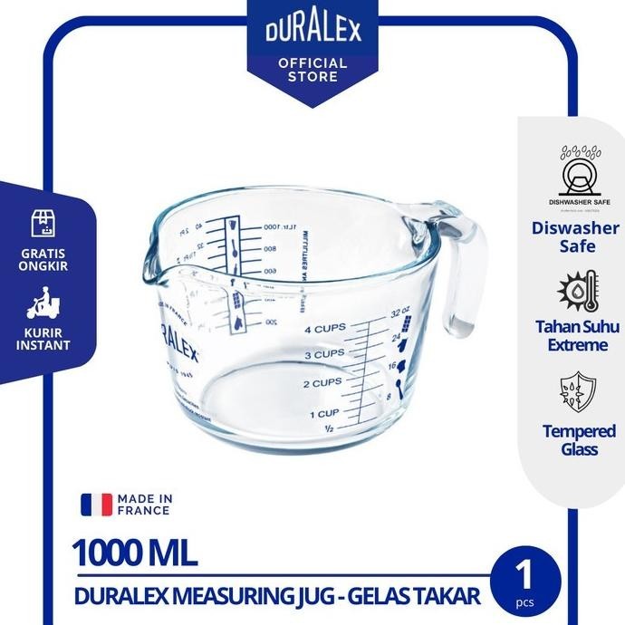 Duralex Measuring Jug 1000 ml/1 L Gelas Takar Gelas Ukur Kaca Takaran