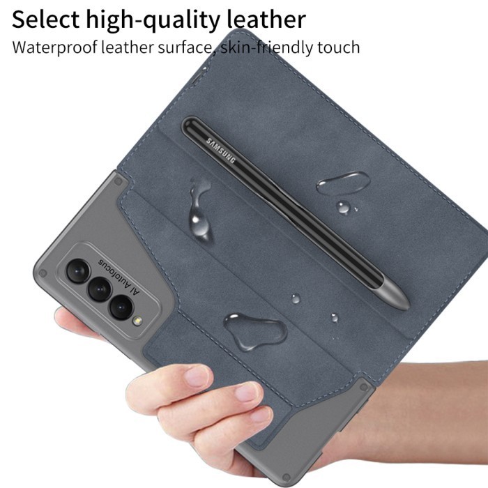 Samsung Z Fold 3 Fold3 Shealth Wallet Armor Pen Slot Gkk Case