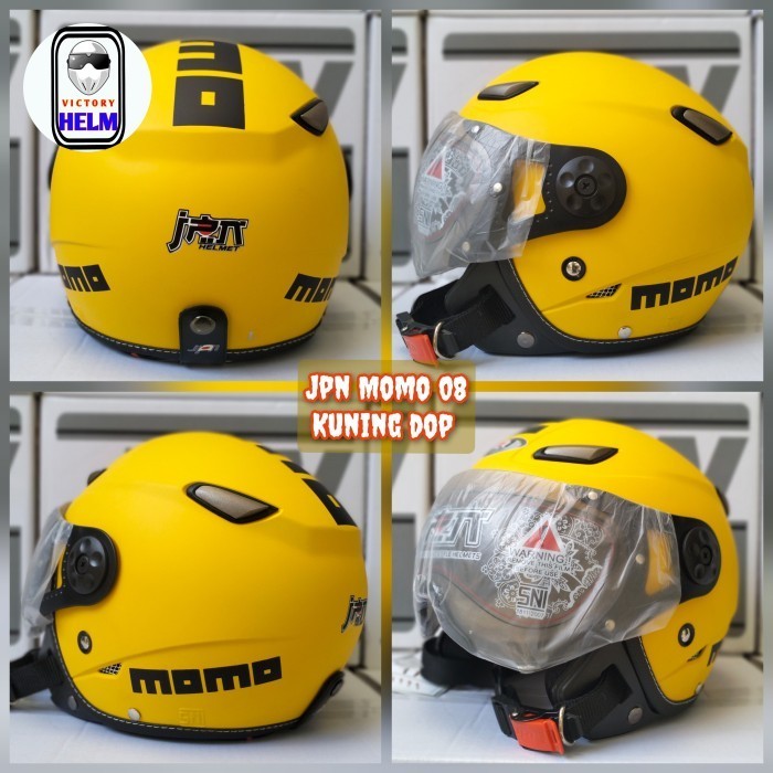 helm retro jpn Momo Kawai model kaca pilot (kuning dop)
