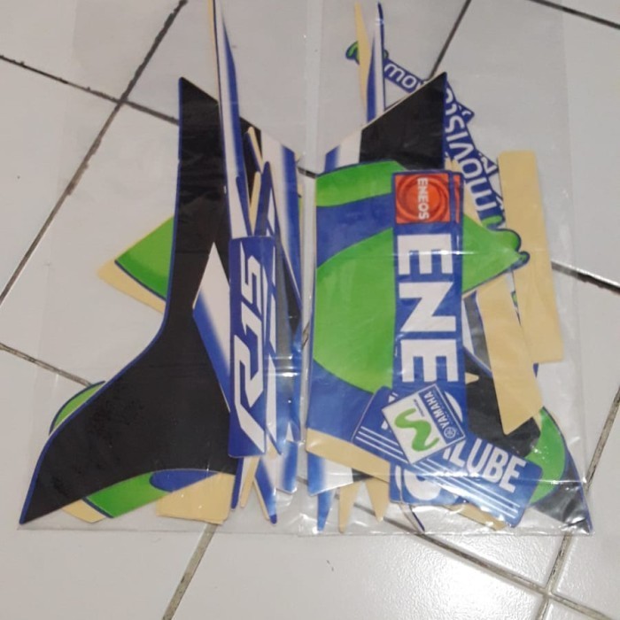 Striping Stiker Yamaha R15 V3 Moviestar Movistar Biru Hijau 2018