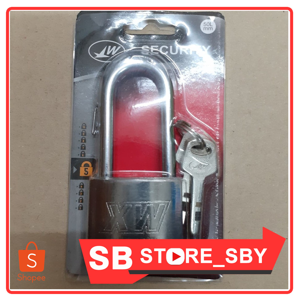 Gembok Pagar - Gembok Pintu Rumah - Gembok XW Leher Panjang