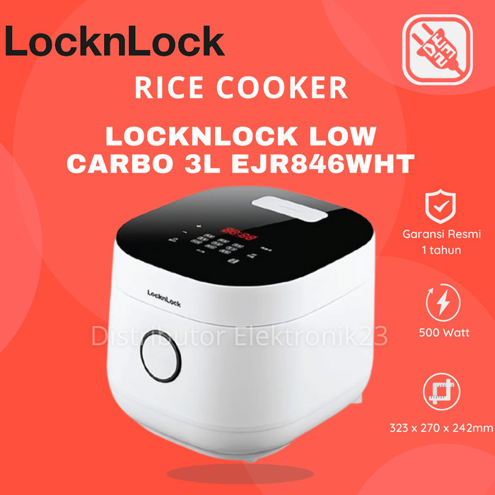 Rice Cooker Lock N Lock Locknlock Low Carbo Less Sugar Digital 3 Liter