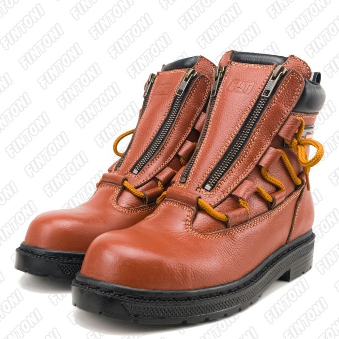 Sepatu Pria Boots Safety Kulit Fintoni Steel Toe 6904