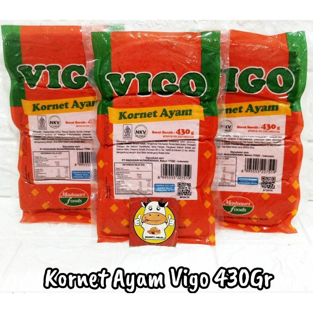 

KORNET AYAM VIGO 430GR-FROZEN FOOD-BRONTZ JOGJA