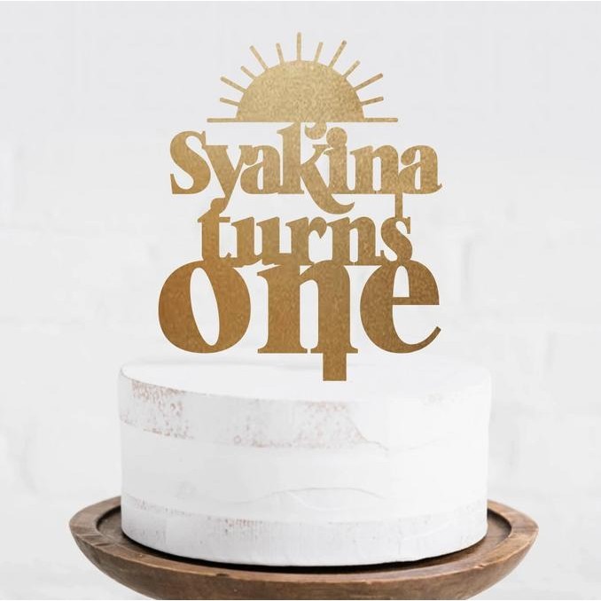 CAKE TOPPER / HIASAN KUE ONE TOPPER CAKE / TOPPER KUE AKRILIK ACRYLIC