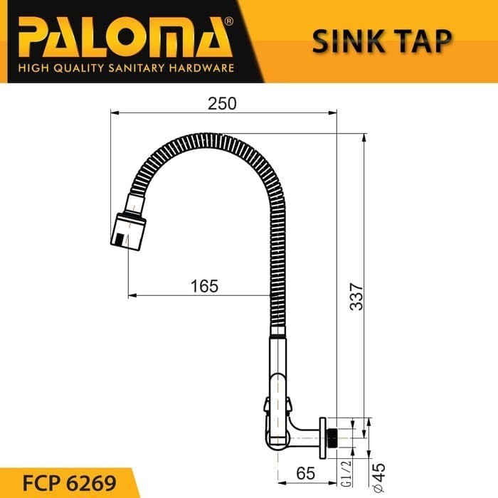 PALOMA FCP 6269 KERAN SINK FLEKSIBEL ANGSA CUCU PIRING DAPUR KRAN AIR