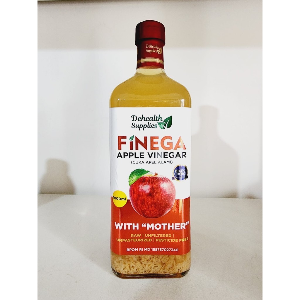 

1L 1000 ml Finega Vinega Cuka Apel Apple Cider Vinegar Dehealth Supplies Cuka Kesehatan