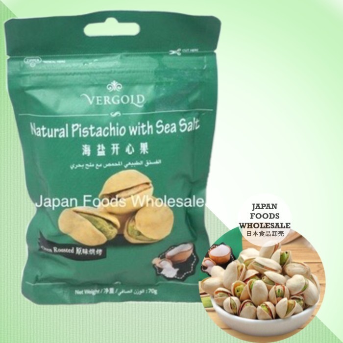 

Vergold Natural Pistachio With Sea Salt / Cemilan Impor / Snack Impor