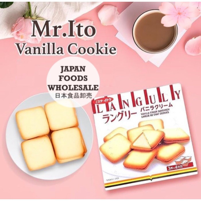 

Mr. Ito Languly Vanilla Cream Sandwich 129.6Gr / Biskuit Impor