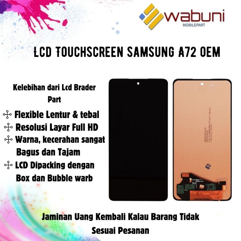 Wabunimobilepart Lcd Touchscreen Samsung A72 Oem / Lcd hp samsung / touchscreen samsung / layar hp