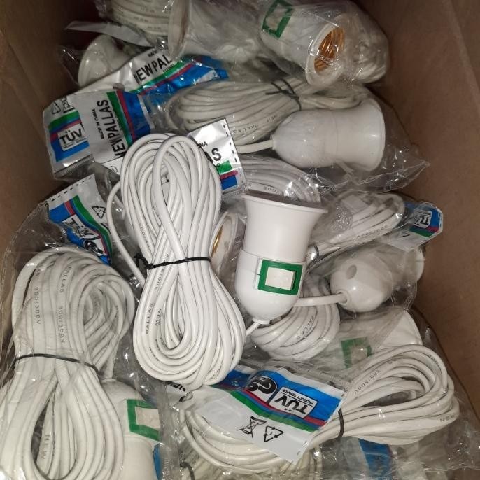 Recomend COLOKAN KABEL LISTRIK 5 METER + FITING SARANG LAMPU SIAP PAKAI .,