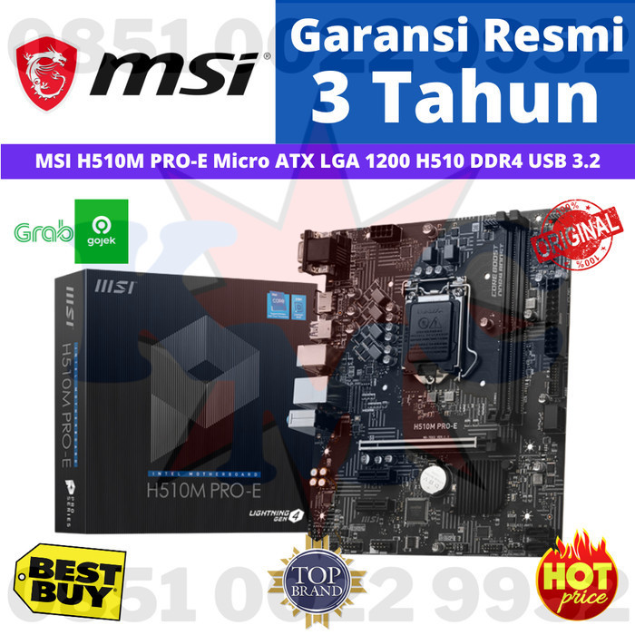 Termurah Msi H510M Pro E H510M Pro-E Intel Lga 1200 H510 Ddr4