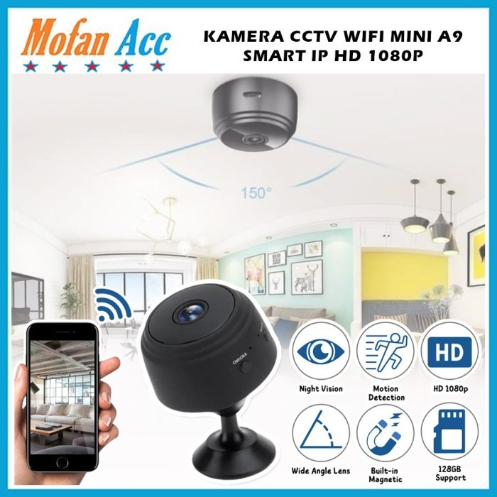 Garansi Kamera Cctv Mini A9 - Spy Kamera Wifi Full Hd 1080P Wireless - Hidden