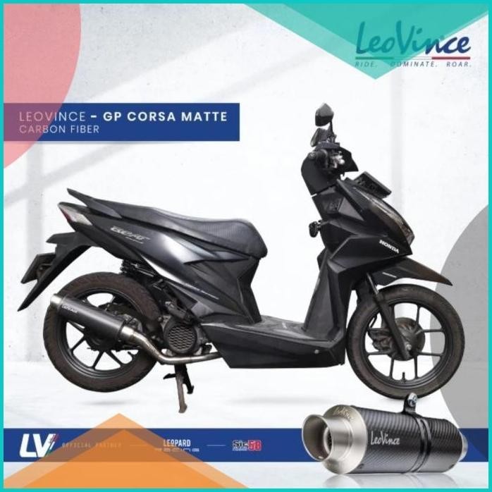 Knalpot Leovince GP Corsa Carbon Fullsystem Honda New Beat Fi LED 2020