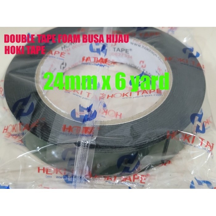 

DOUBLE TAPE FOAM BUSA HIJAU 24MM X 6 YARD HOKI TAPE LAKBAN SELOTIP TERMURAH