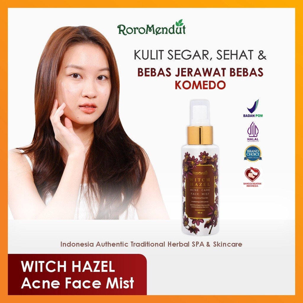 𝐑𝐎𝐑𝐎 𝐌𝐄𝐍𝐃𝐔𝐓 Witch Hazel Acne Care Beauty Water Face Mist | Kulit Glowing Bebas Komedo Jerawat Berunt