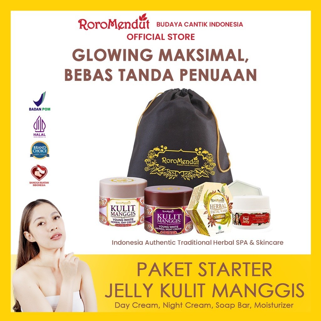 [FORMULA BARU] RORO MENDUT Paket Starter Jelly Package Kulit Manggis Anti Aging Whitening | BPOM HAL