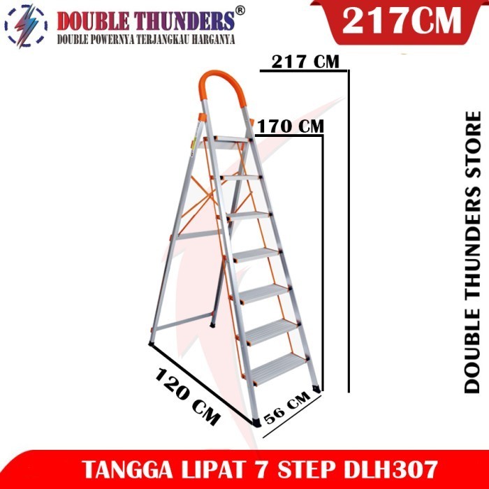Terbaru Dt Dlh307 Tangga Lipat Aluminium 170Cm / House Hold Ladder 7 Step Promo Terlaris