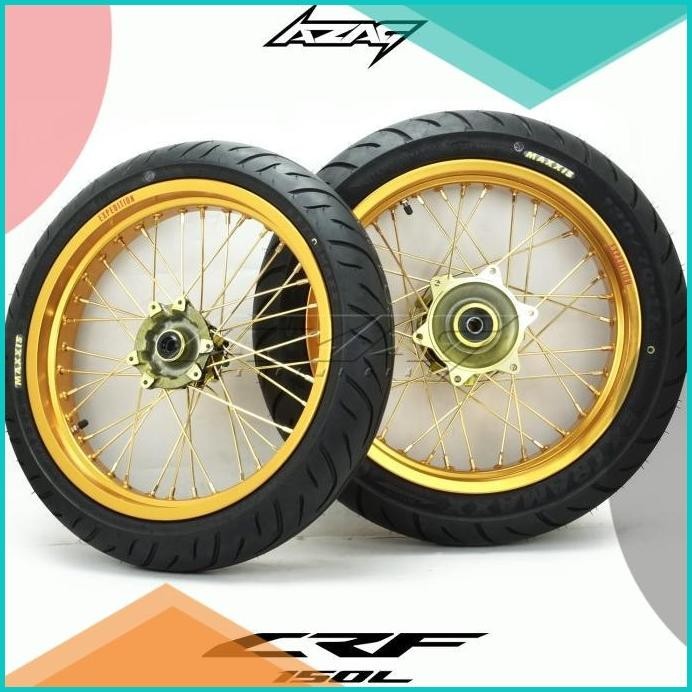 ban set motor honda crf 150 modif supermoto ring expedition maxxis 16n