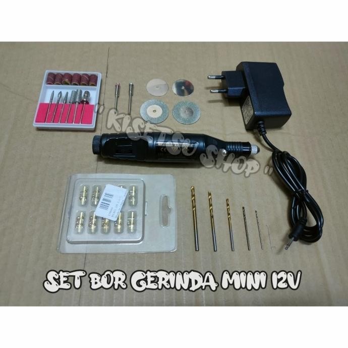 suk SET BOR GERINDA UKIR MINI LENGKAP 9V 12V / MINI DRILL GRINDER